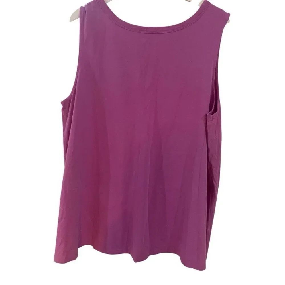Woman Within Plus size tank top fushia size 26/28 vneck - Picture 2 of 4
